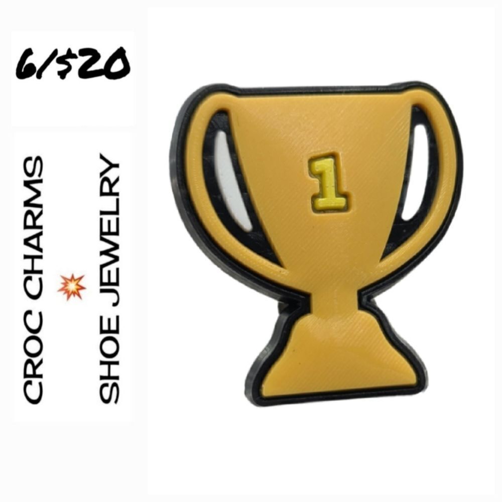 6/$20 Trophy Basketball 🏀 Croc Charm Shoe Jewelry Sports Ball Jibbitz Bogg Bag